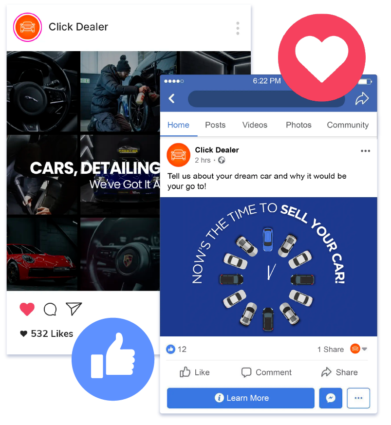 examples of a dealers automotive social media campaign by click dealer
