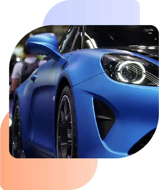 Blue sports car that needs VAT paying on it