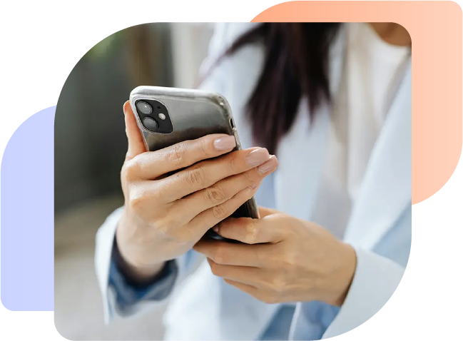 woman on phone seeing dealers automotive social media advert