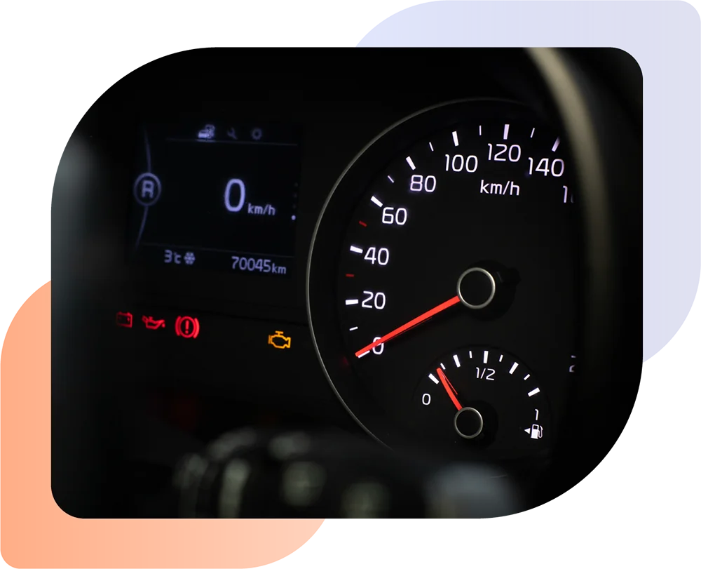 a speedometer on a car during vehicle checks