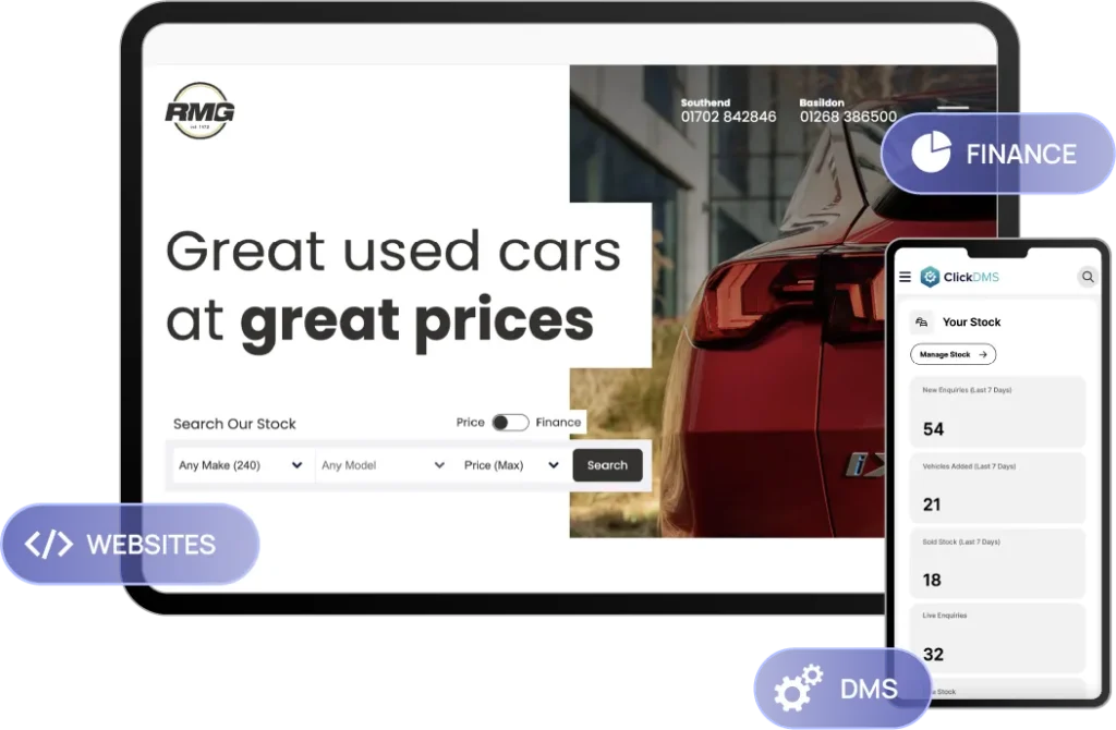 a website and dealer management system by click dealer
