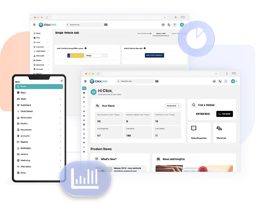 click dealer dealer management system portal for dealership reporting