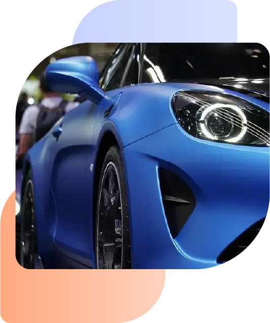 Blue sports car that needs VAT paying on it