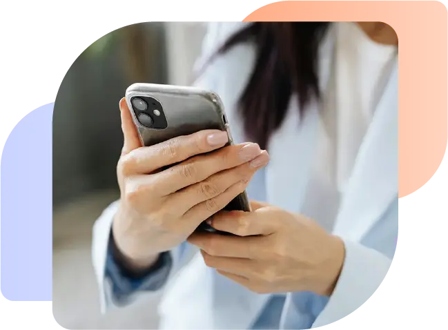 woman on phone seeing dealers automotive social media advert