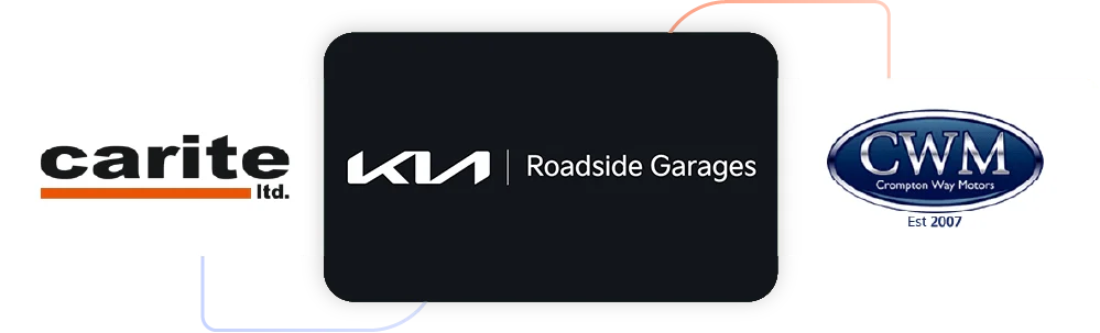 logos of click dealer motor dealers who have won industry awards